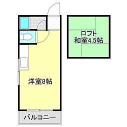 バレーベア葛島 ワンルームの間取図画像
