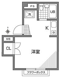 カーサいずみ 1階1Kの間取り