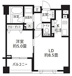クリオ渋谷ラ・モード 3階1LDKの間取り