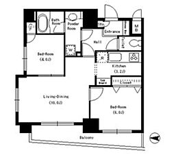 ParkCube本所吾妻橋 2LDKの間取図画像