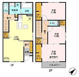 クレアージュC 3LDKの間取図画像