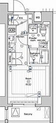 PREMIUMCUBE大井町#mo ワンルームの間取図画像