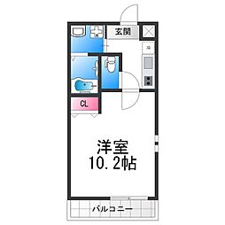 フジパレス西湊II番館 1Kの間取図画像