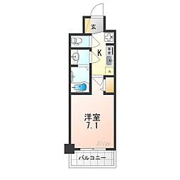 プレデコート西京極 1Kの間取図画像