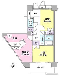 KDXレジデンス上北沢 1階2LDKの間取り