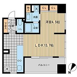 ウィルテラス勝どき 1LDKの間取図画像