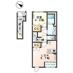 アヴニール 1LDKの間取図画像