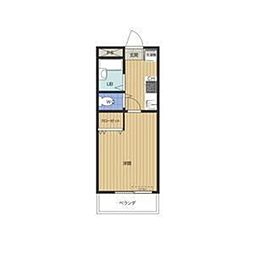 ロイヤルハイツ堀之内 1Kの間取図画像