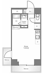 藤和半蔵門コープ 4階ワンルームの間取り