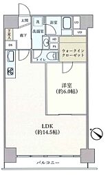 八王子スカイマンション 1LDKの間取図画像