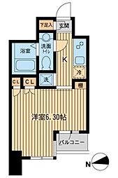 東京メトロ副都心線 東新宿駅 徒歩4分の賃貸マンション 7階1Kの間取り