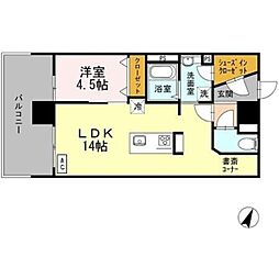 テラス天の川 1LDKの間取図画像