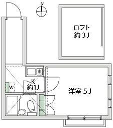 ガウディTEN 1Kの間取図画像