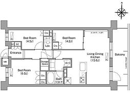 コンフォリア・リヴ八坂富士見 2階3LDKの間取り