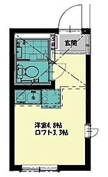 ヒルズTor ワンルームの間取図画像