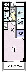 レストインピース 1階ワンルームの間取り