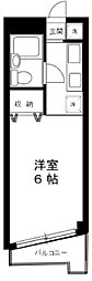 メゾン行徳駅前 2階ワンルームの間取り