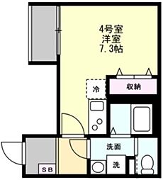 ベイルームステラ橋本 ワンルームの間取図画像