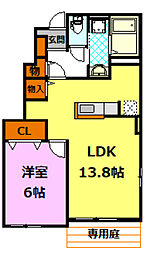 フランメゾンC 1LDKの間取図画像
