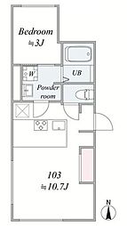 trias441 1LDKの間取図画像