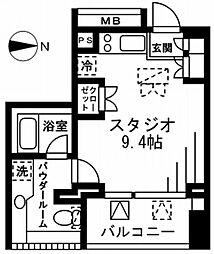プライムアーバン四谷外苑東 ワンルームの間取図画像