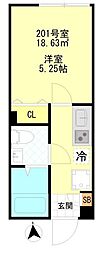 CFジオーレ西小岩五丁目 2階1Kの間取り