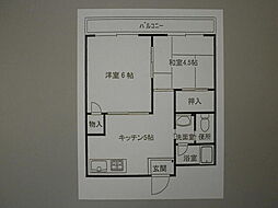 日下部コーポ 3階2DKの間取り