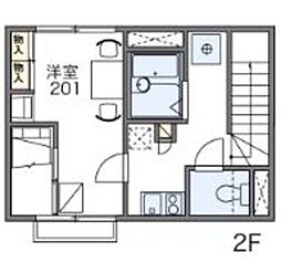 レオパレスHOPE 2階1Kの間取り