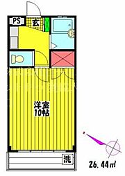 プレステージ関根3 1Kの間取図画像