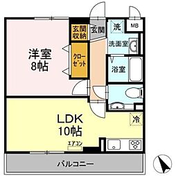 ロイヤルパレス市川 1LDKの間取図画像
