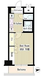 協和高輪マンション 8階1Kの間取り