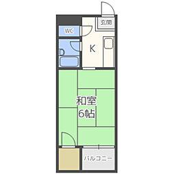 スカイハイツ井尻No.17 1Kの間取図画像