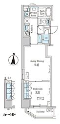 パークアクシス錦糸町ヴェール 1LDKの間取図画像