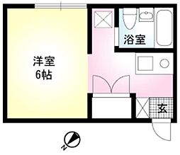 アドバンティージ 2階1Kの間取り