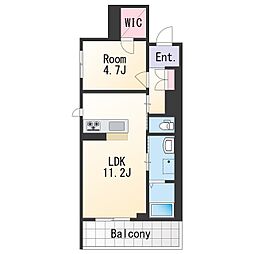 べレオ小松原 2階1LDKの間取り