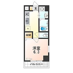 千葉・住吉 1Kの間取図画像