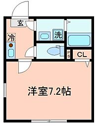東急池上線 池上駅 徒歩6分の賃貸アパート 3階1Kの間取り