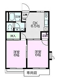 オリンピアシティG 2DKの間取図画像