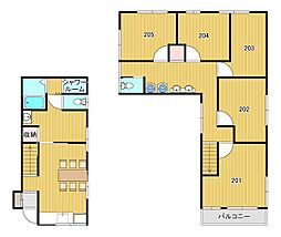 松山2丁目貸家 2階ワンルームの間取り