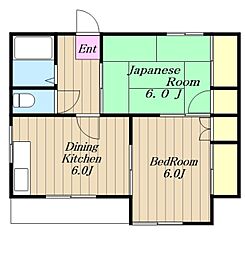サンハイツ葉山 2DKの間取図画像