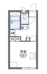 小田急江ノ島線 南林間駅 徒歩16分の賃貸アパート 2階1Kの間取り