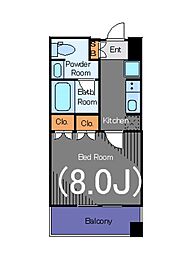 大崎ガーデンレジデンス 1Kの間取図画像