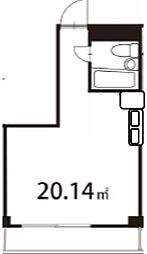 JR中央線 三鷹駅 徒歩2分の賃貸マンション 3階ワンルームの間取り