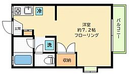 柳下ハウス 1Kの間取図画像