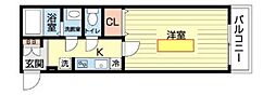 ヴィーナスコート美南 1Kの間取図画像