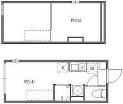 ブリスガーデン ワンルームの間取図画像