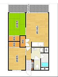 大産原ビル 2LDKの間取図画像