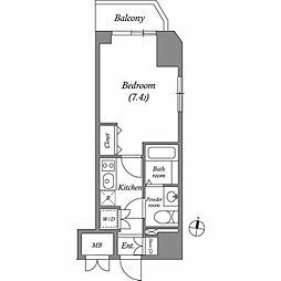ヒューマンハイム亀戸ＩＩ 5階1Kの間取り