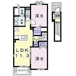 メゾン桜坂1 2LDKの間取図画像