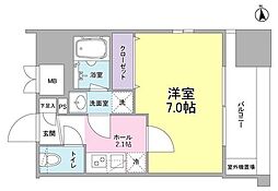 リバーレ東新宿 1Kの間取図画像